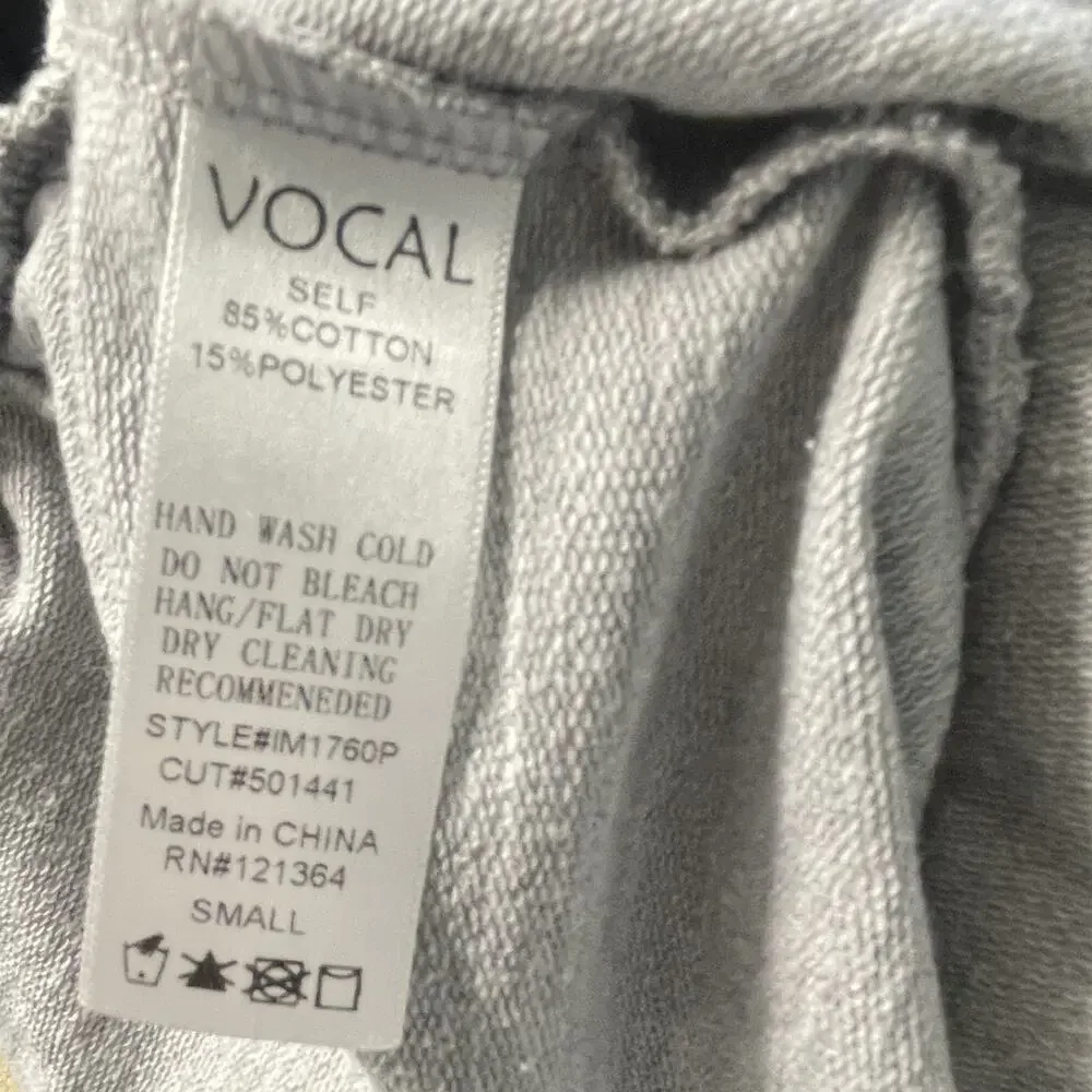 Vocal Distressed Joggers Grey Sweatpants Silver Studs S - Picture 5 of 5